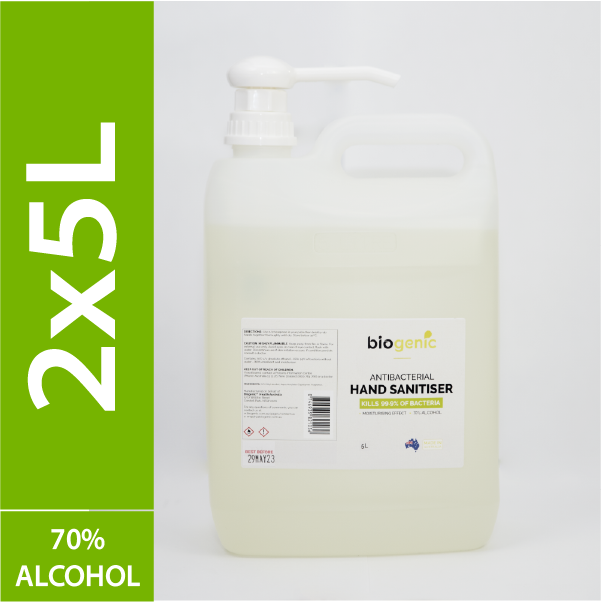 2 x 5L Biogenic Hand Sanitiser ($11 per litre)